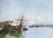 Eugene Galien-Laloue Harbour scene Sweden oil painting artist